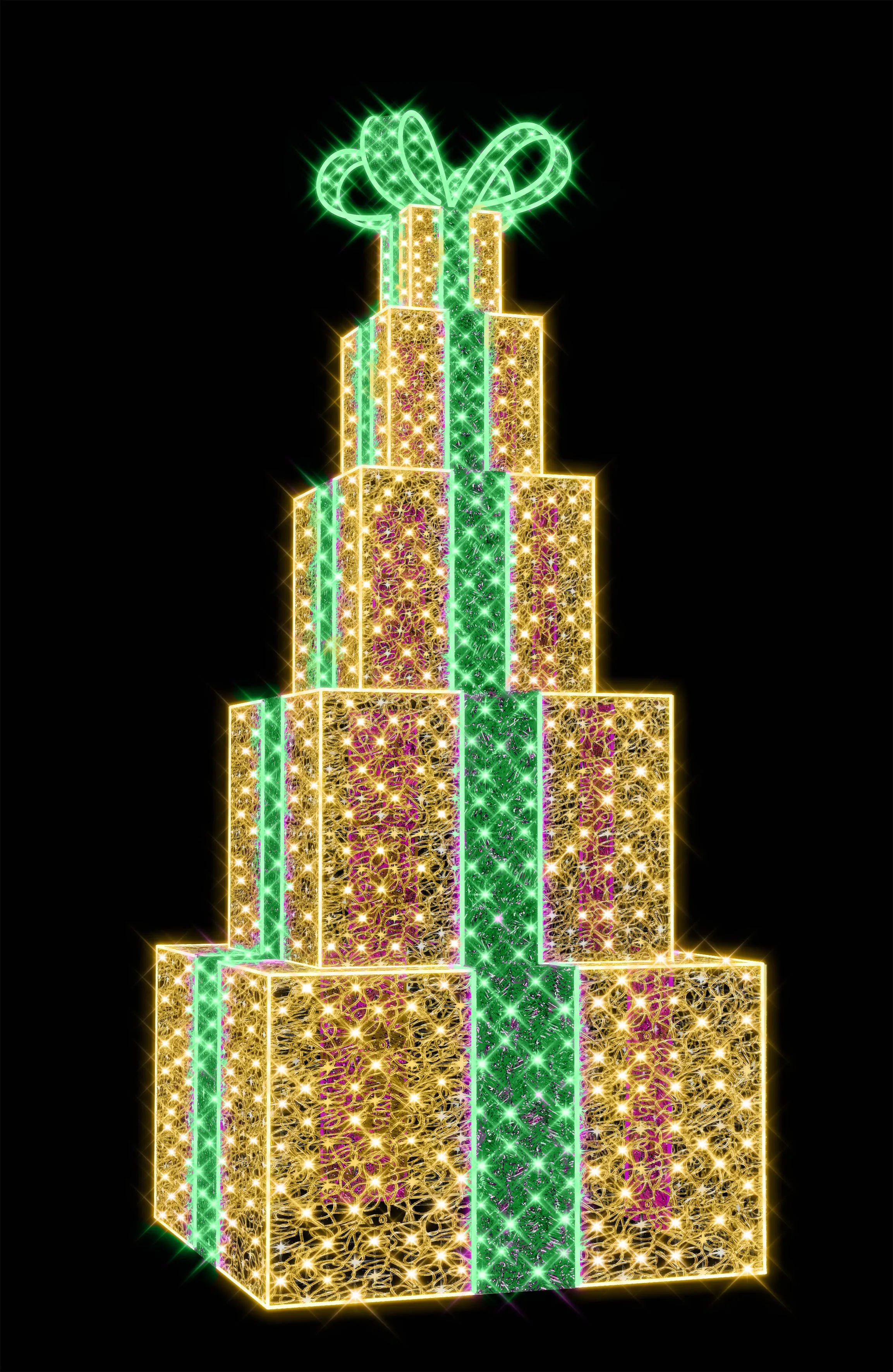 11' Green 3D Gift Stack Neon Flex