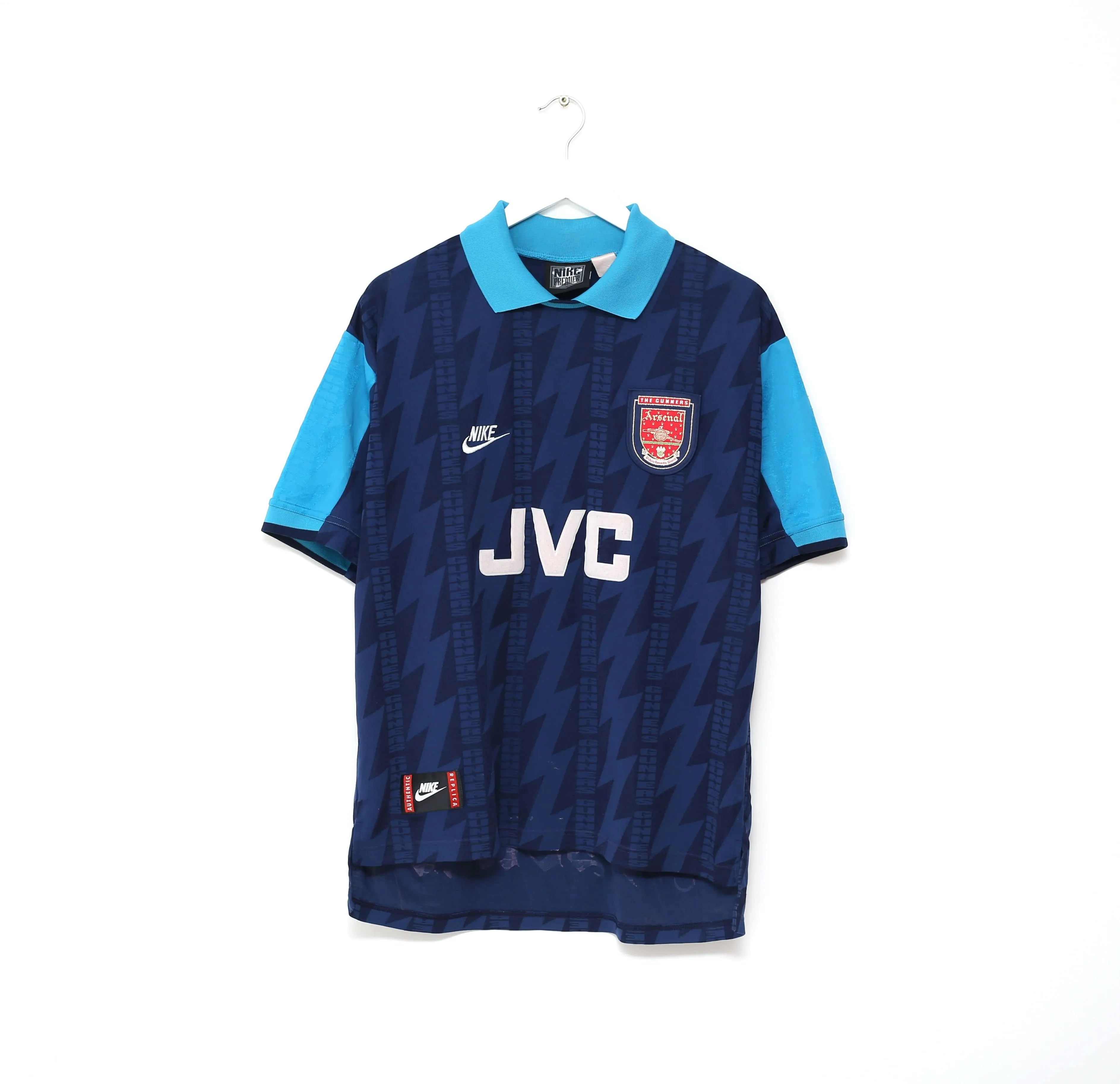 1994/95 WRIGHT #8 Arsenal Vintage Nike Away Football Shirt (L)