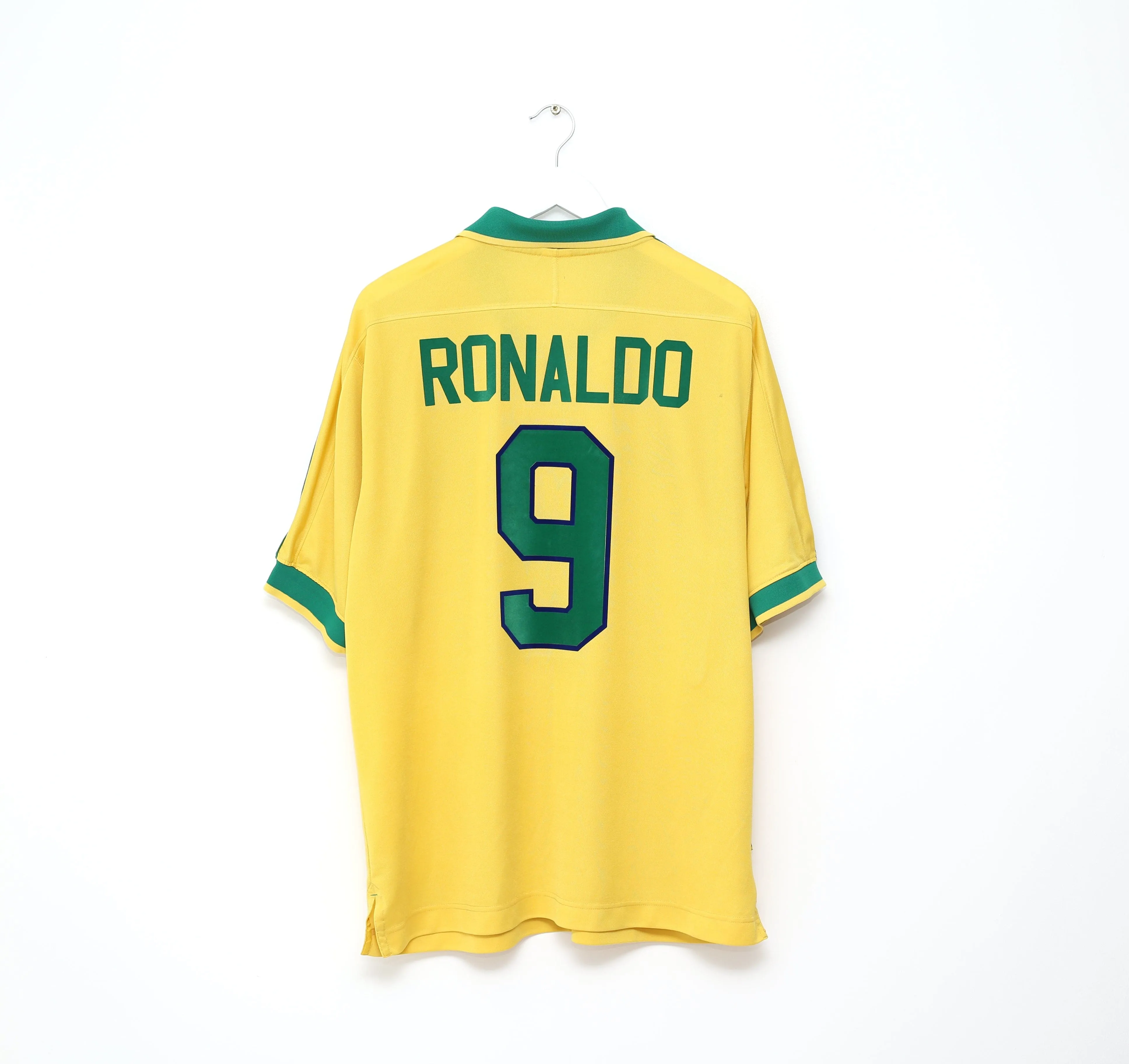 1997/98 RONALDO #9 Brazil Vintage Nike Home Football Shirt (XL) Le Tournoi