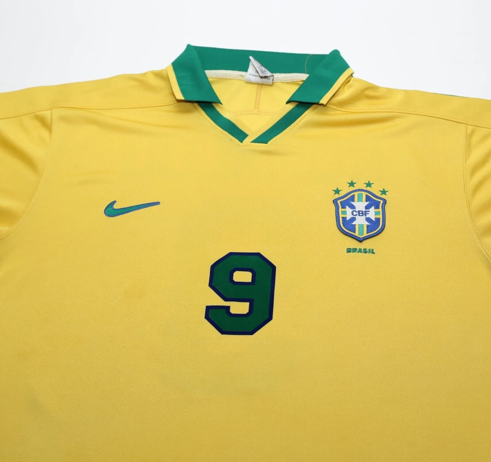 1997/98 RONALDO #9 Brazil Vintage Nike Home Football Shirt (XL) Le Tournoi