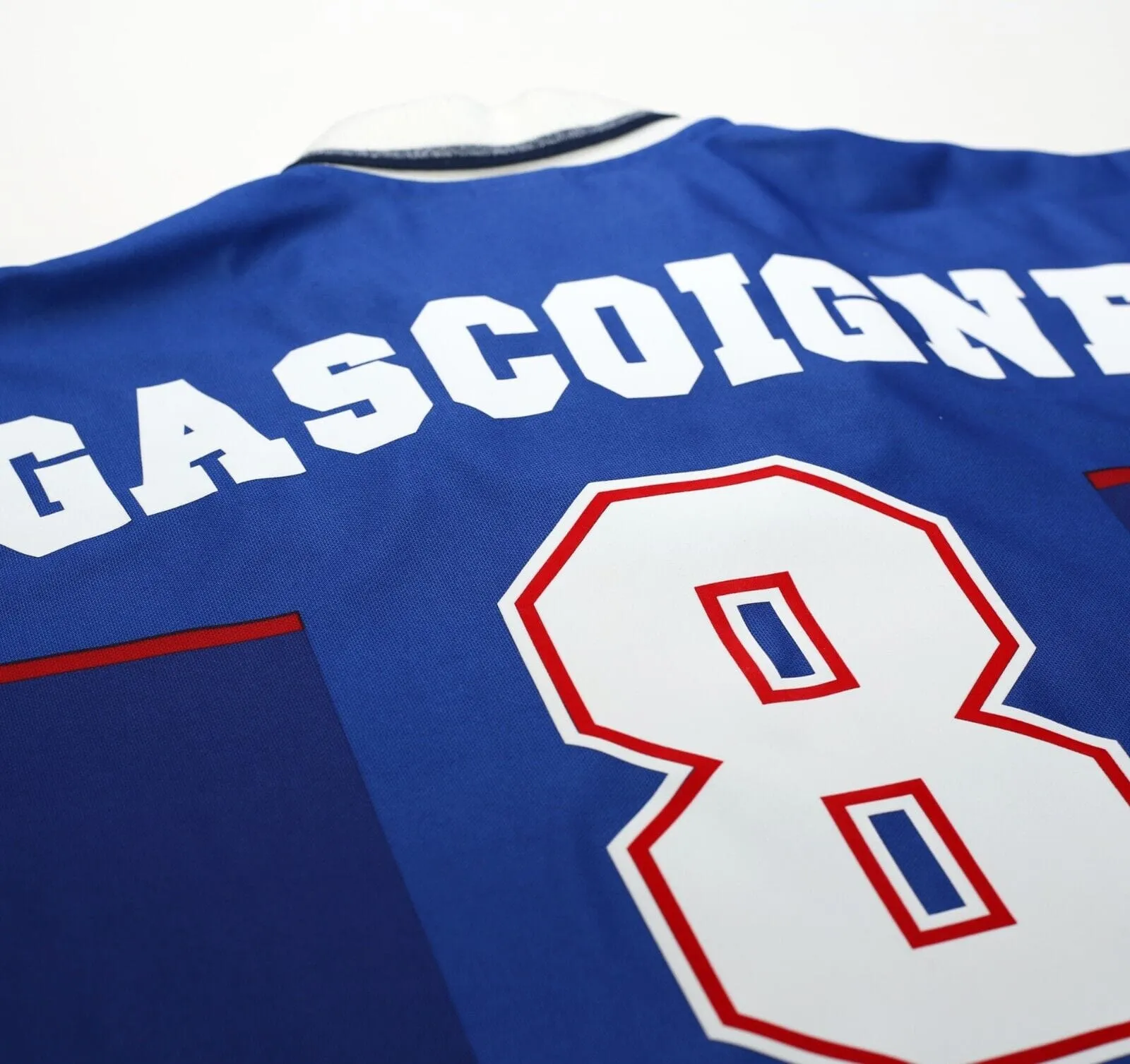 1997/99 GASCOIGNE #8 Rangers Vintage Nike European Home Football Shirt (L/XL)