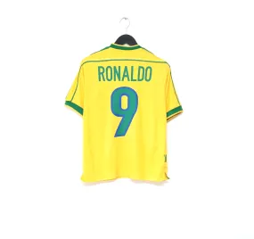 1998/00 RONALDO #9 Brazil Vintage Nike WC 98 Home Football Shirt (S)