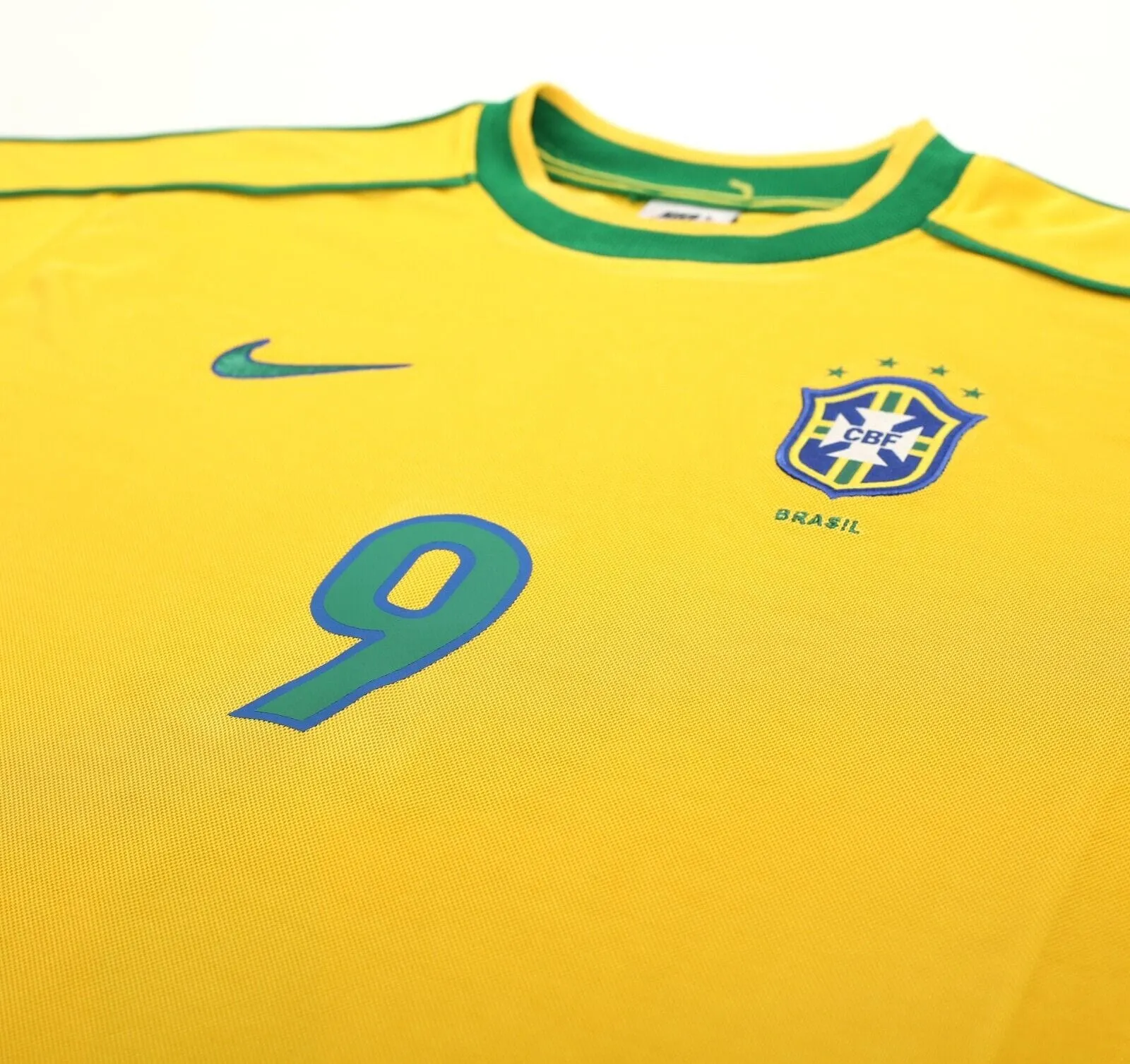 1998/00 RONALDO #9 Brazil Vintage Nike WC 98 Home Football Shirt (S)