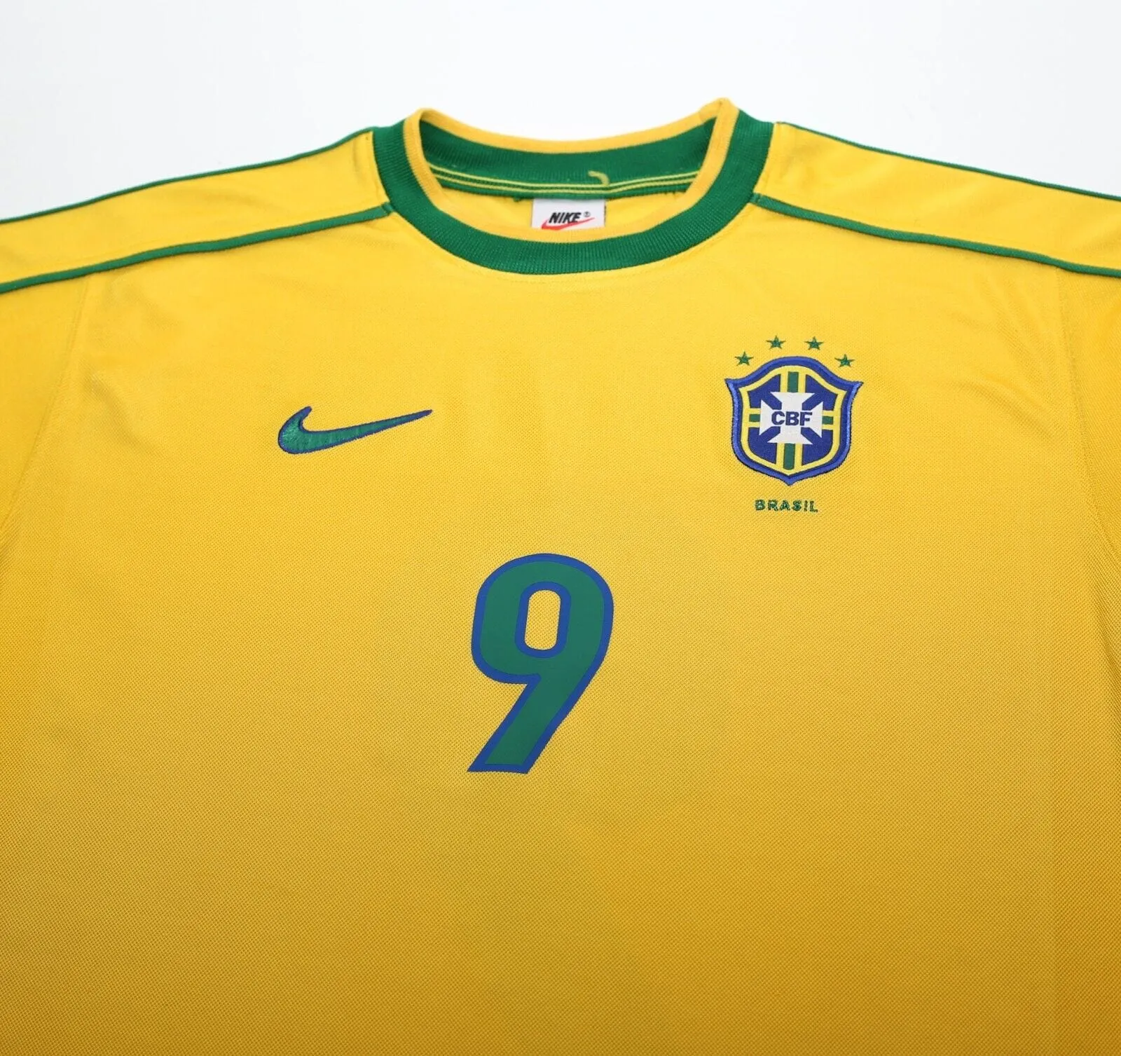 1998/00 RONALDO #9 Brazil Vintage Nike WC 98 Home Football Shirt (S)