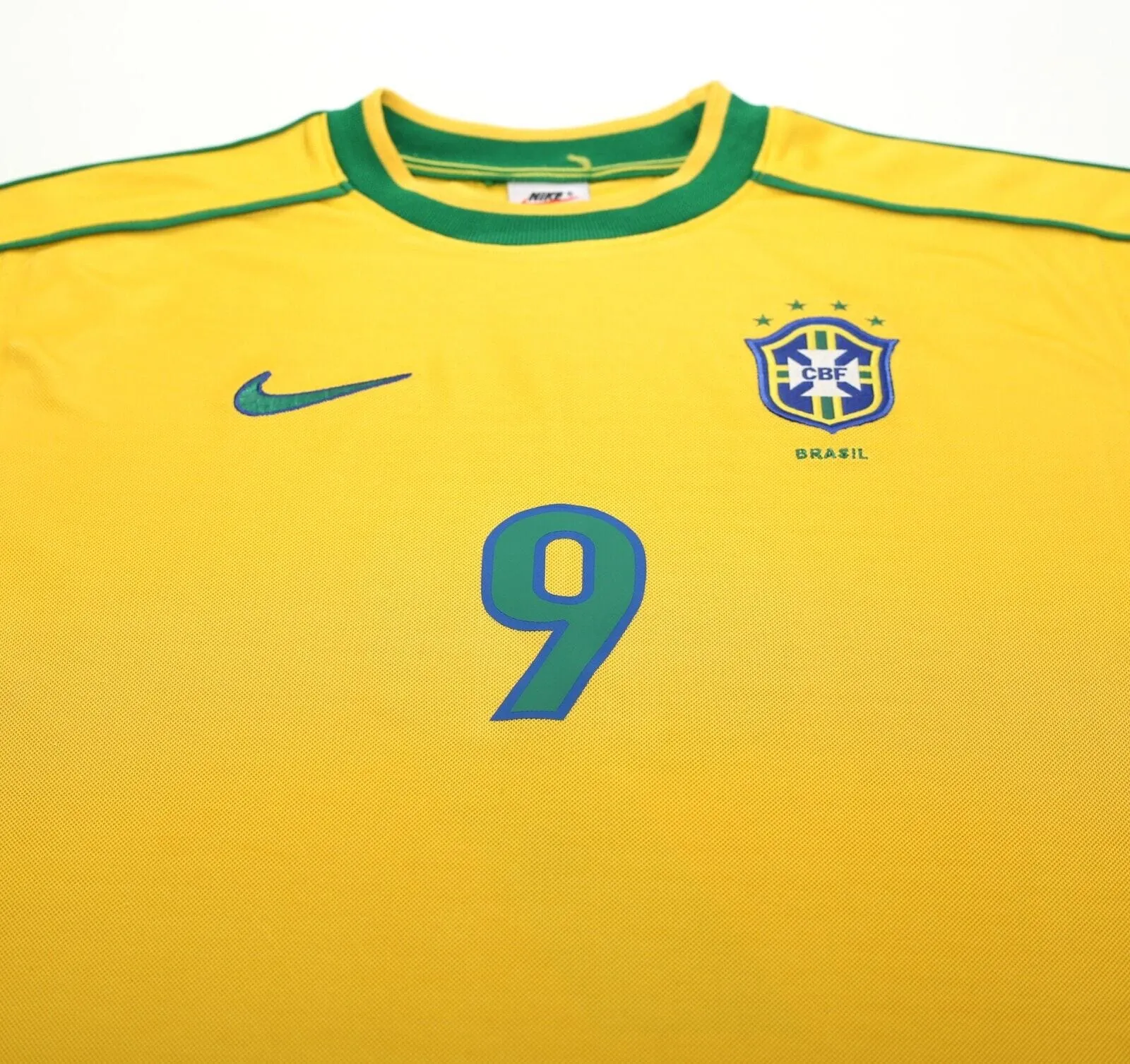 1998/00 RONALDO #9 Brazil Vintage Nike WC 98 Home Football Shirt (S)