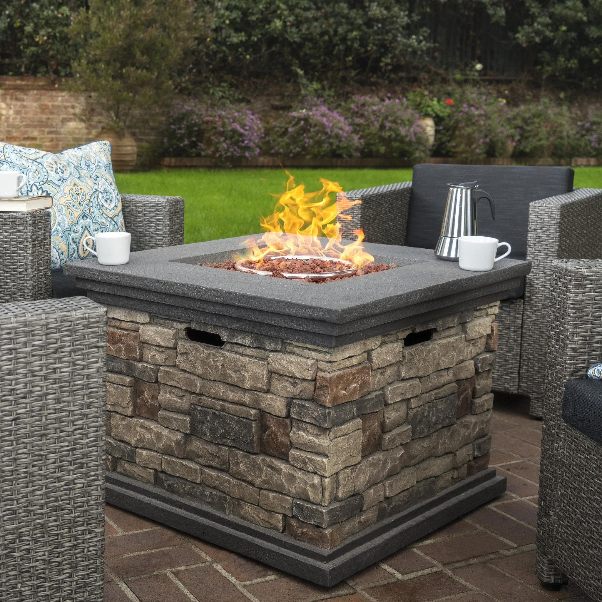 4-Seater Outdoor Fire Pit Chat Set - NH093003