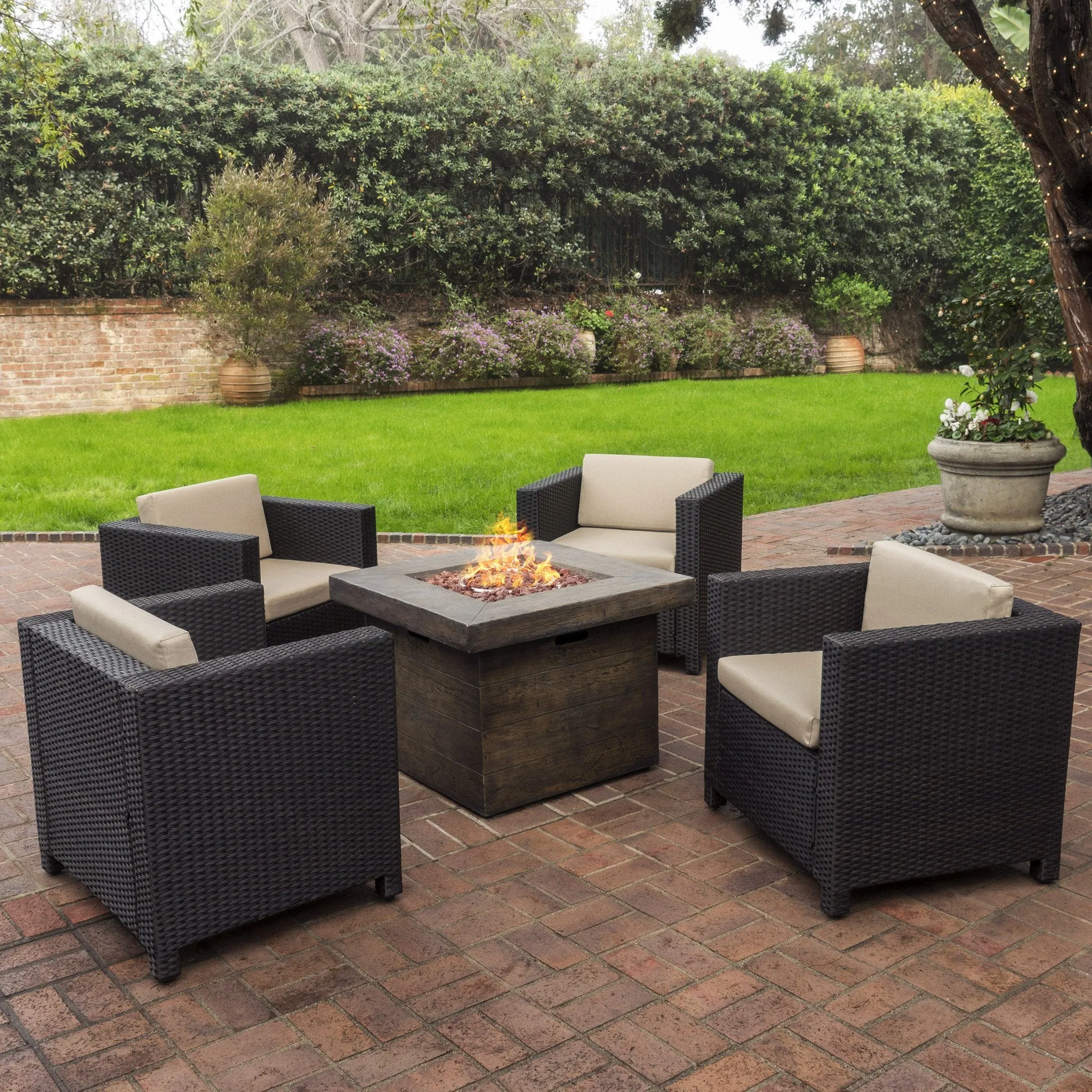 4-Seater Outdoor Fire Pit Chat Set - NH093003