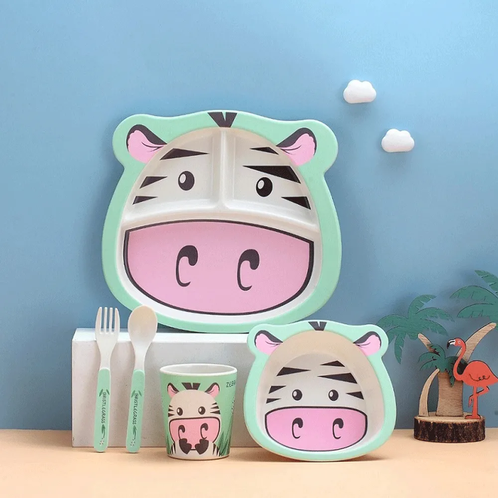 Animals Face 5Pcs Tableware Set .