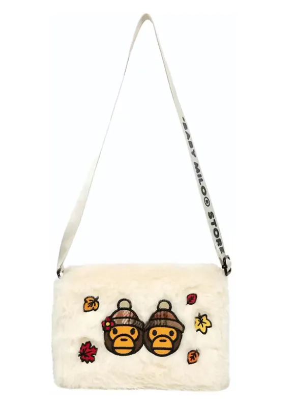 Ivory Baby Milo Fur Mini Crossbody Bag by BAPE