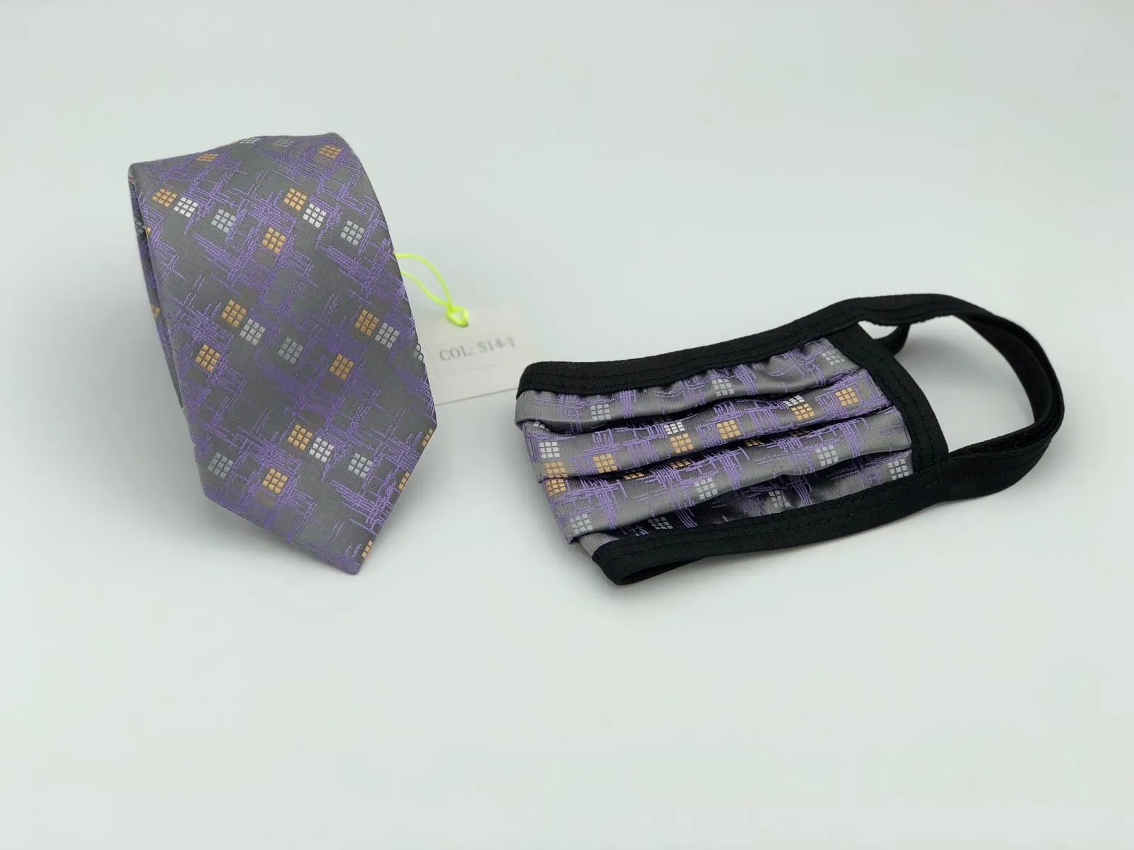 Copy of Face Mask & Tie Set S14-1, Grey