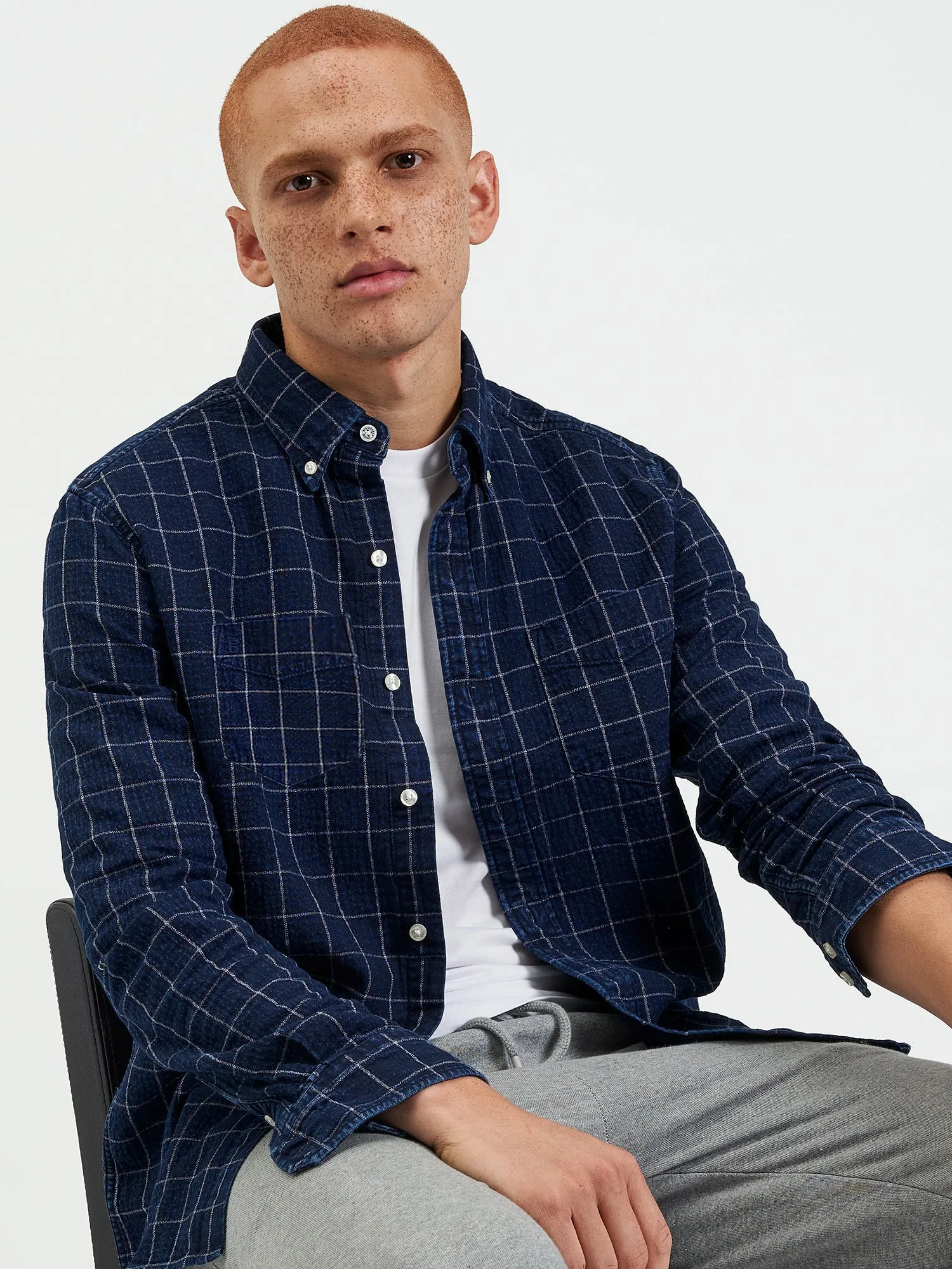 Dalston Blues Beatnik Overshirt - Indigo