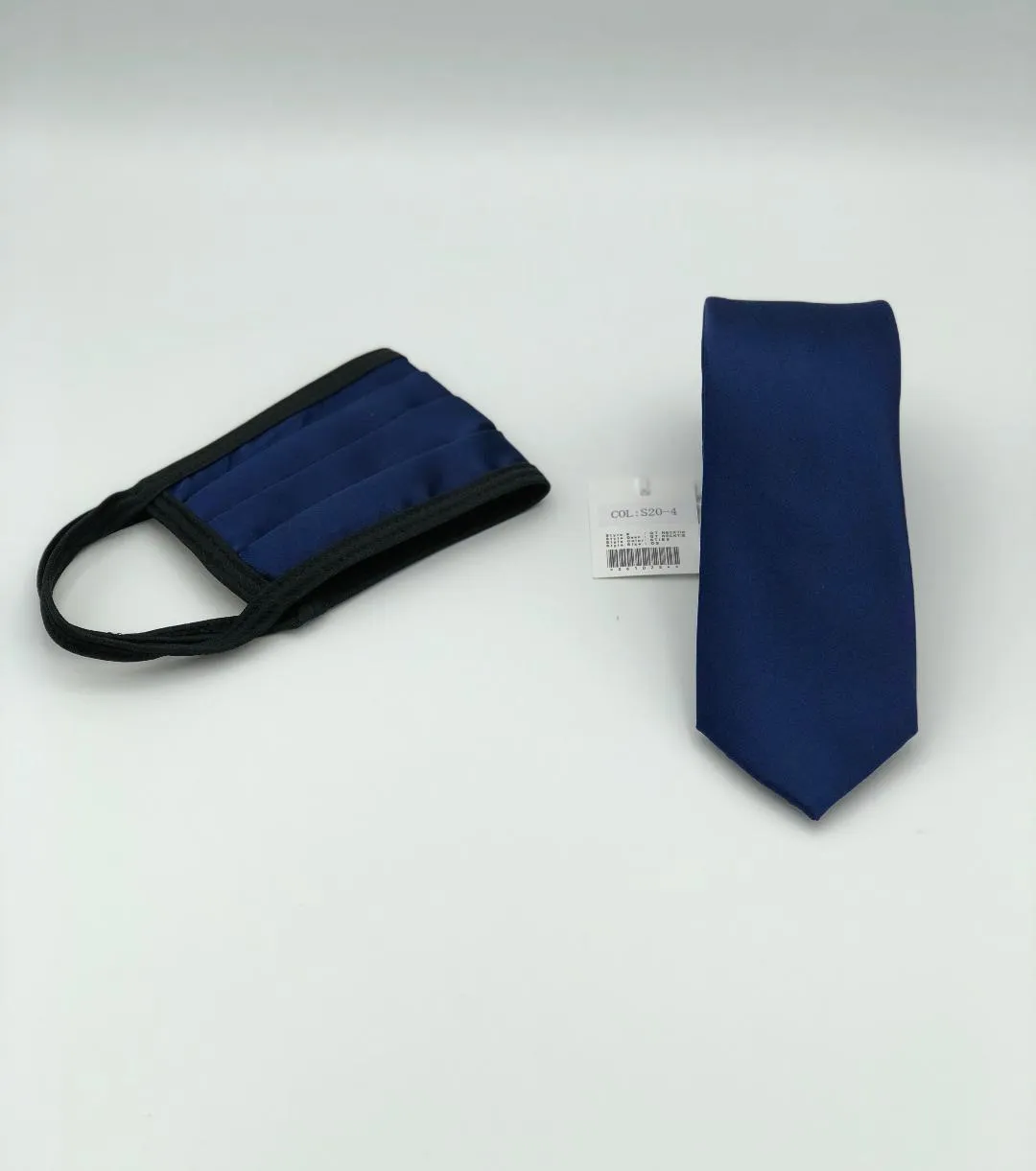 Face Mask & Tie Set S20-4 Solid Navy