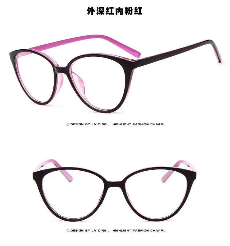 Fashion Women Cat Eye Eyeglasses Frame Men Optical Glasse Frame Retro Eyeglasses Computer Glasses Transparent glasses