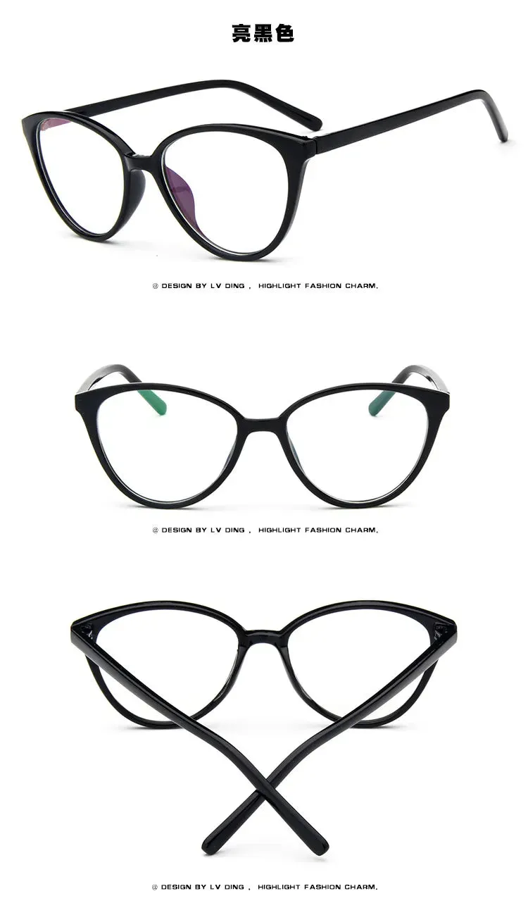 Fashion Women Cat Eye Eyeglasses Frame Men Optical Glasse Frame Retro Eyeglasses Computer Glasses Transparent glasses