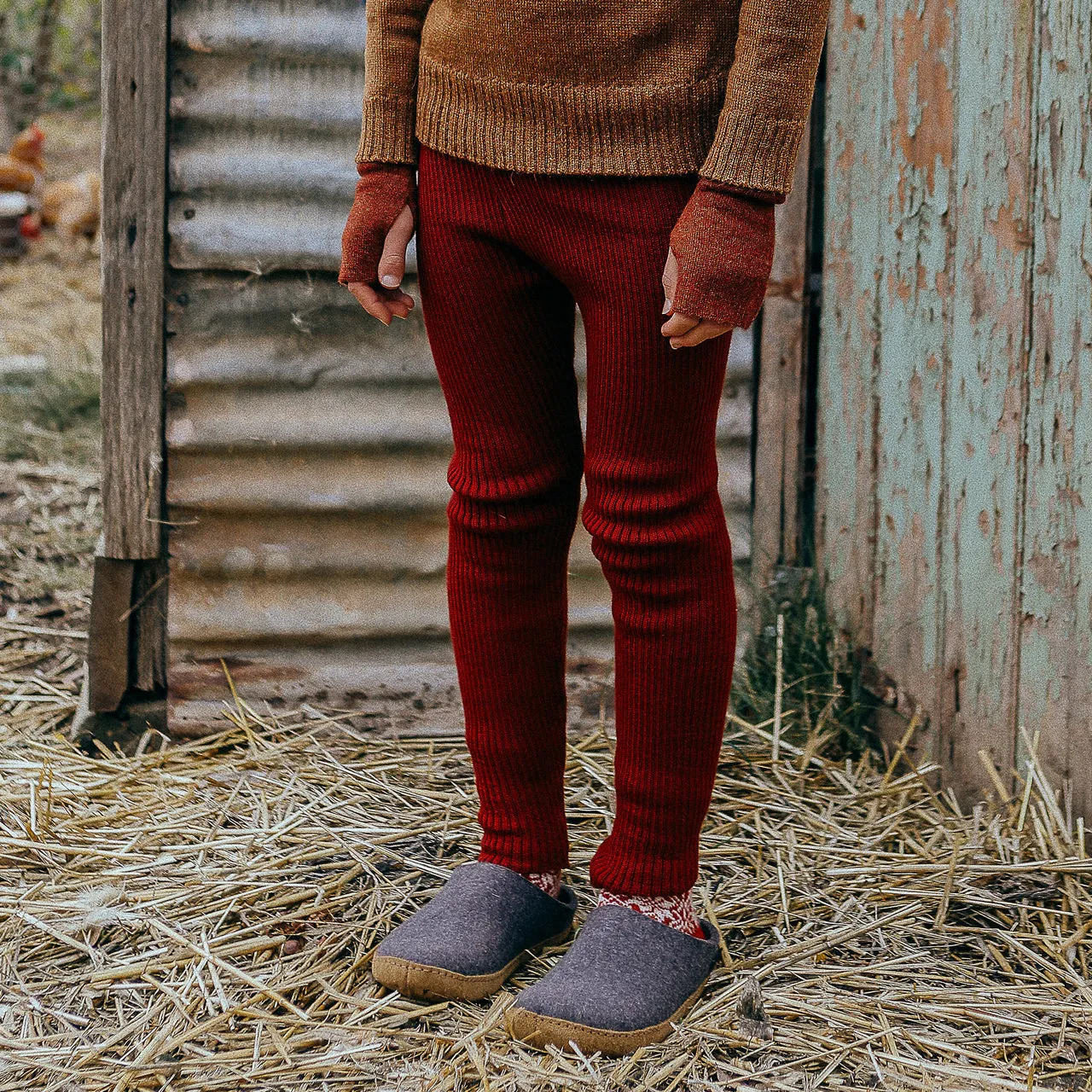 Knitted Merino Rib Leggings/Pants (0-10y )