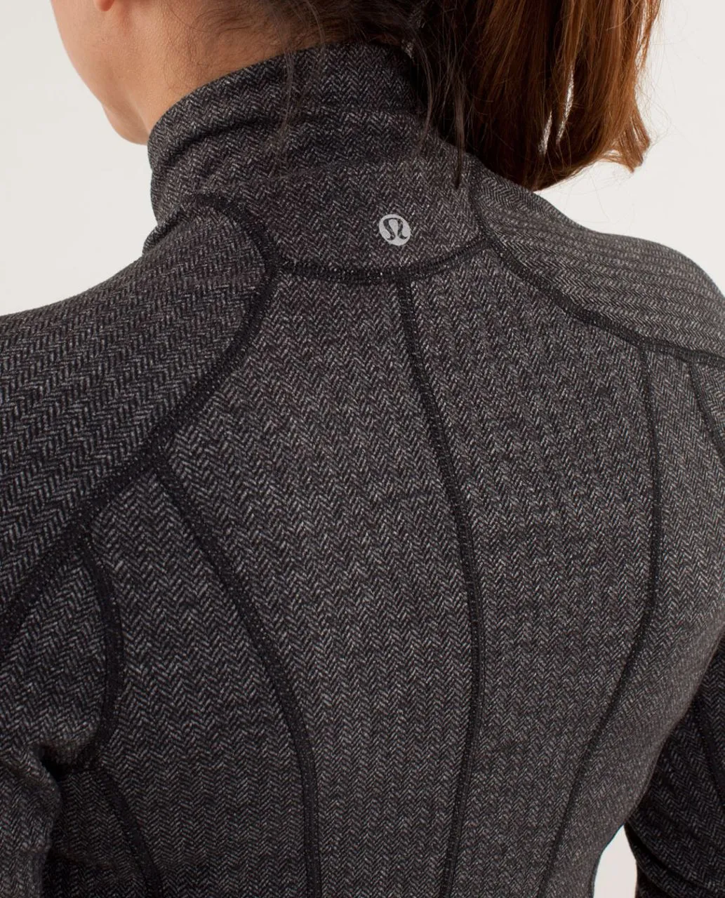 Lululemon Run: U-Turn Pullover Jacket in Herringbone Gray and Black (4)