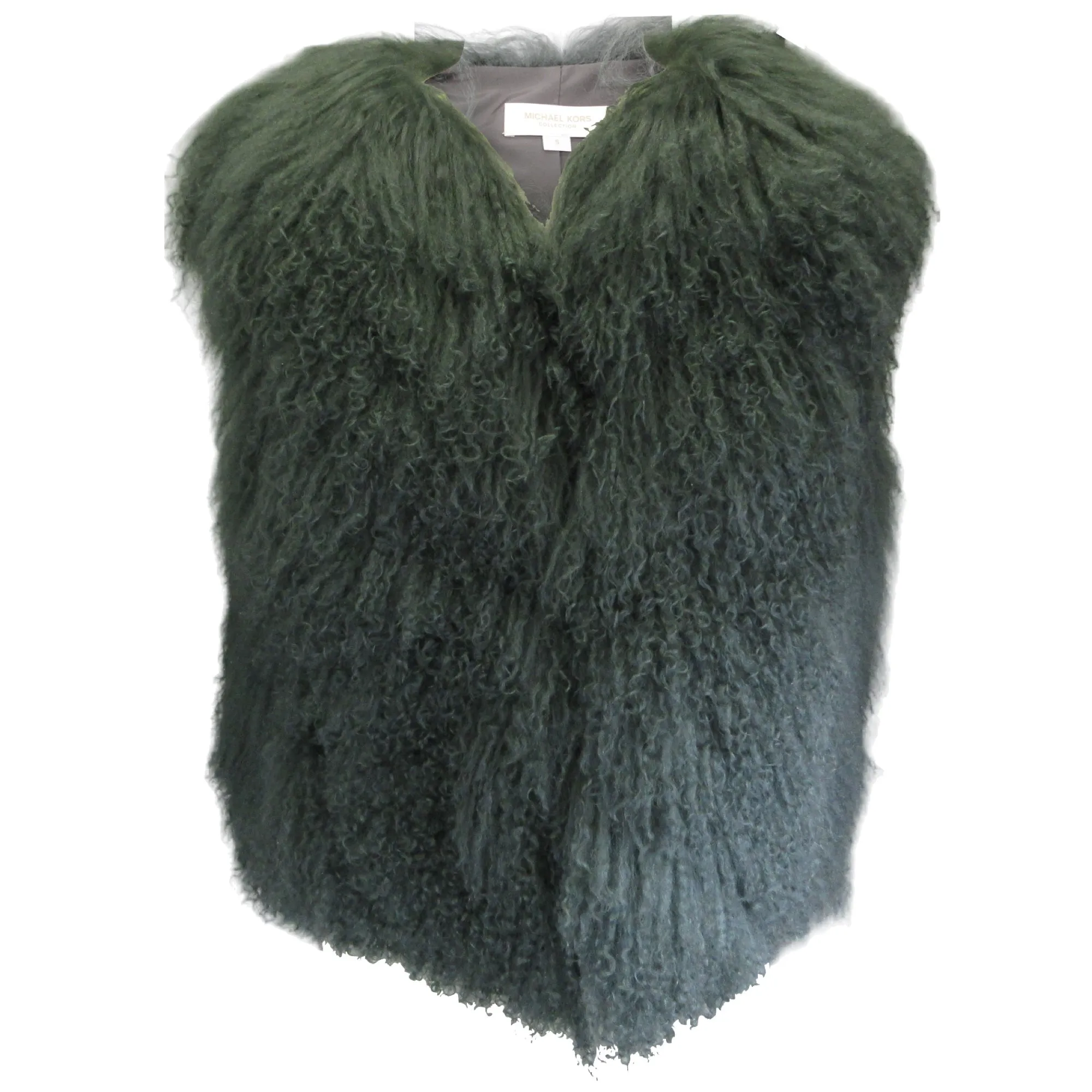 Michael Kors Collection Teal Shearling Lamb Fur Vest