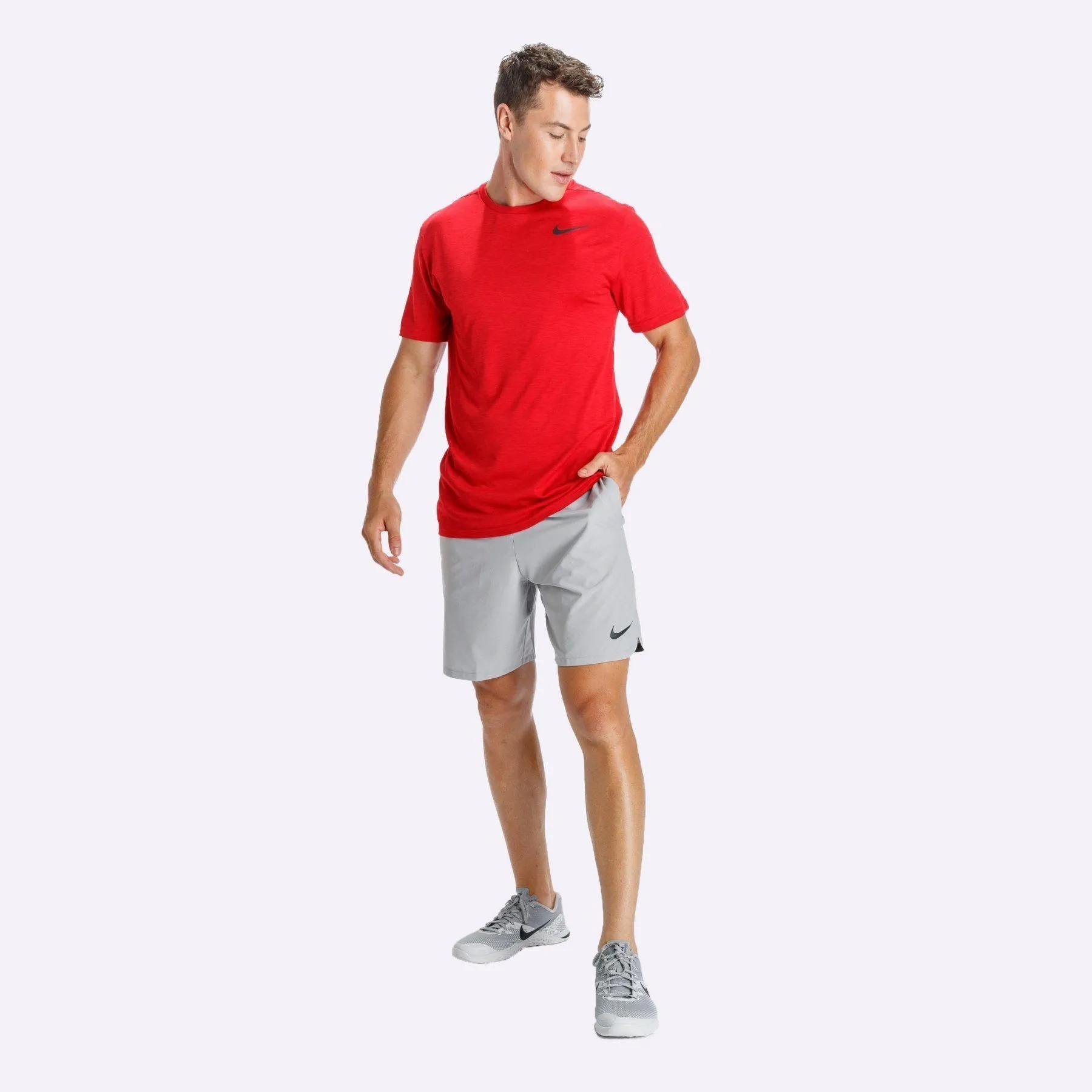 Nike Breathe - Men's Training Top - University Red/Gym Red/Black