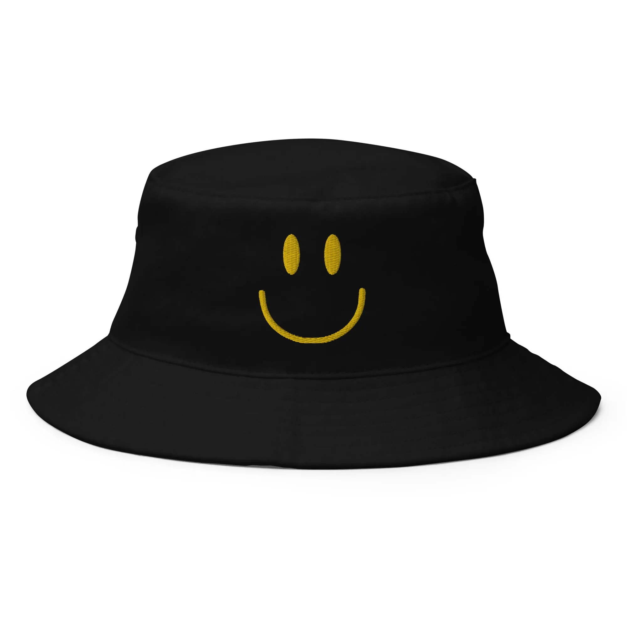 Puff Embroidered Smiley Face Theme Bucket Hat