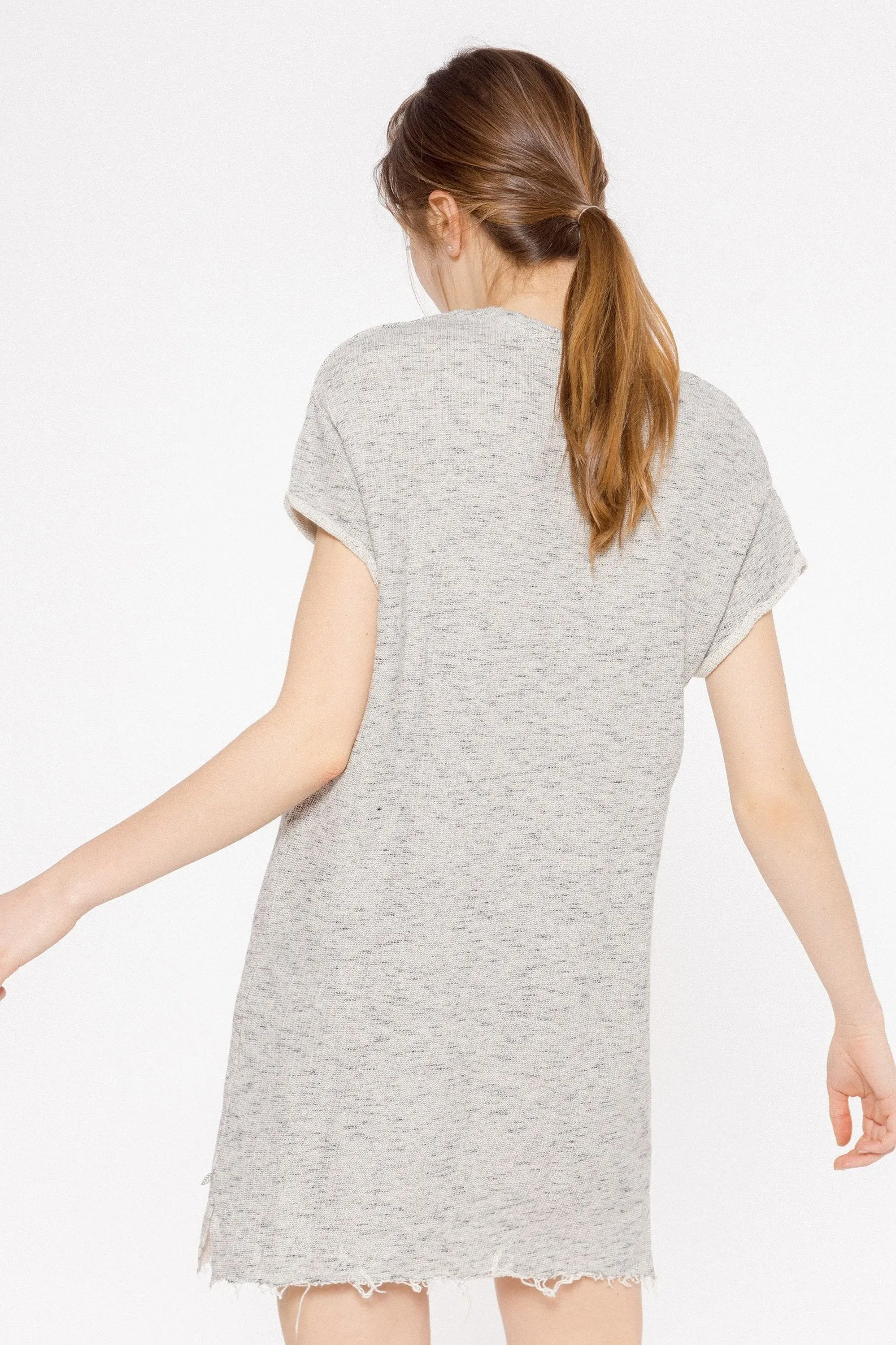 short sleeve fleece dress light grey <br> by Friday's Project