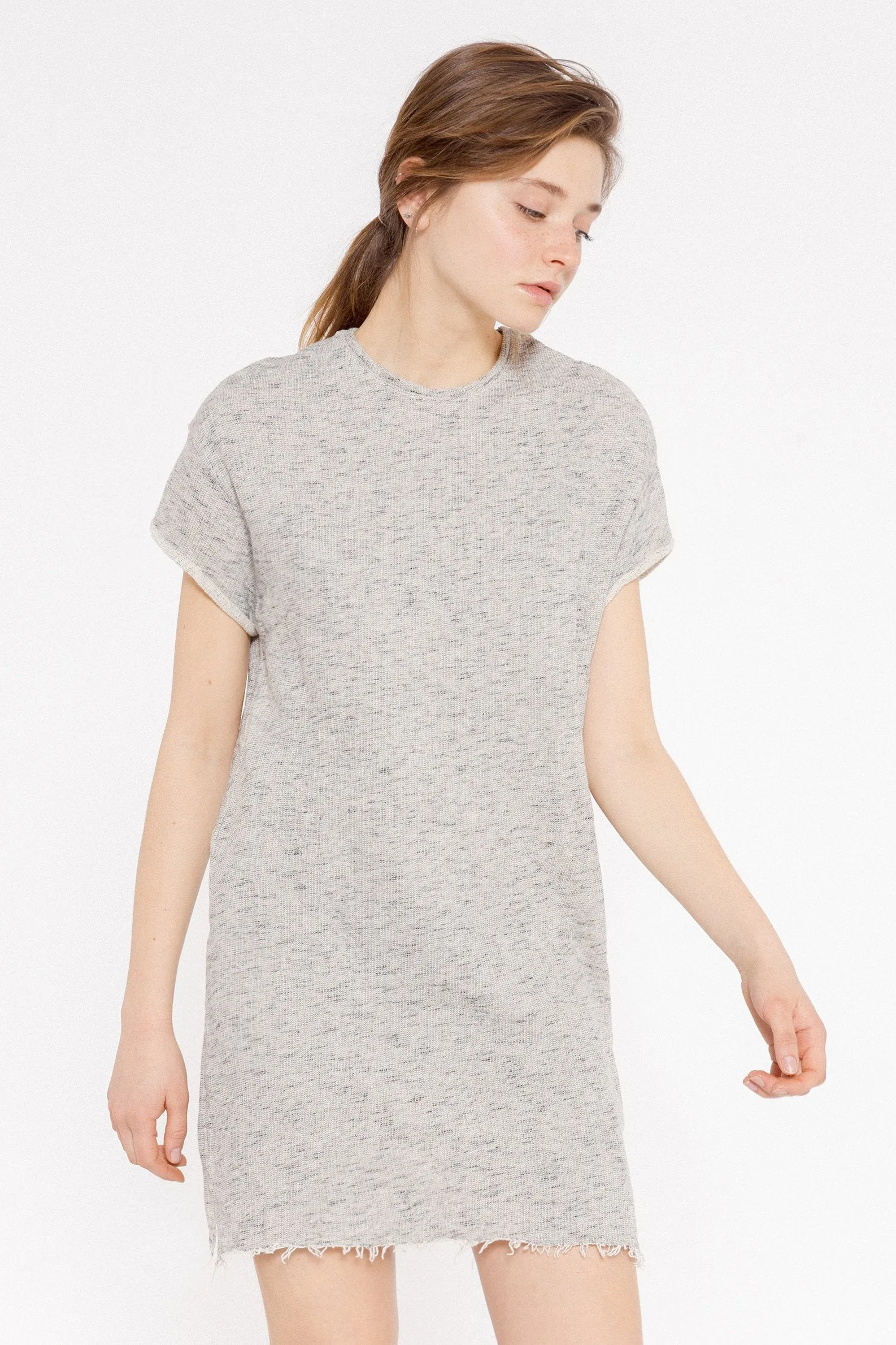 short sleeve fleece dress light grey <br> by Friday's Project