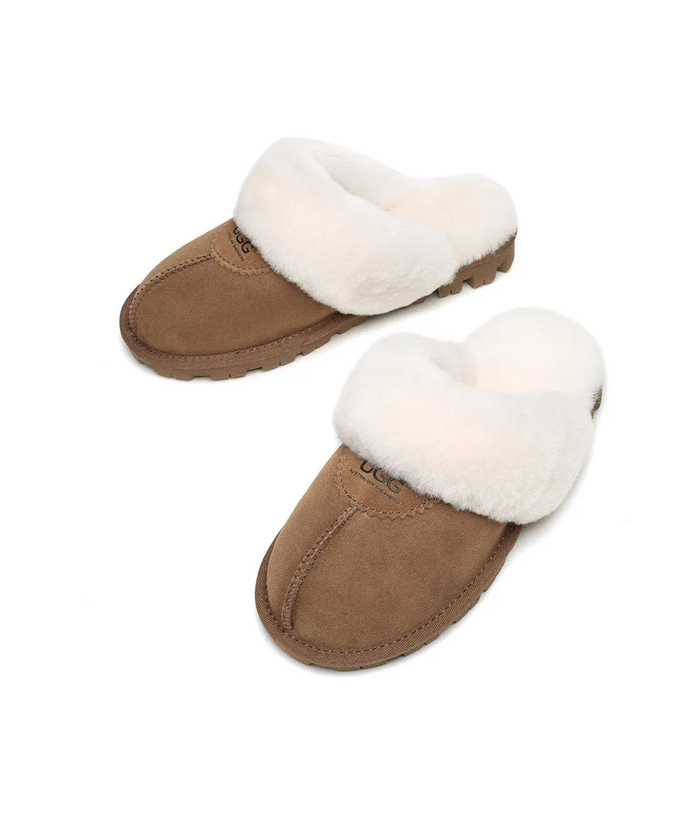 Cozy Womens UGG Scuff Slippers - Plush Sheepskin Indoor Footwear for Ultimate Comfort