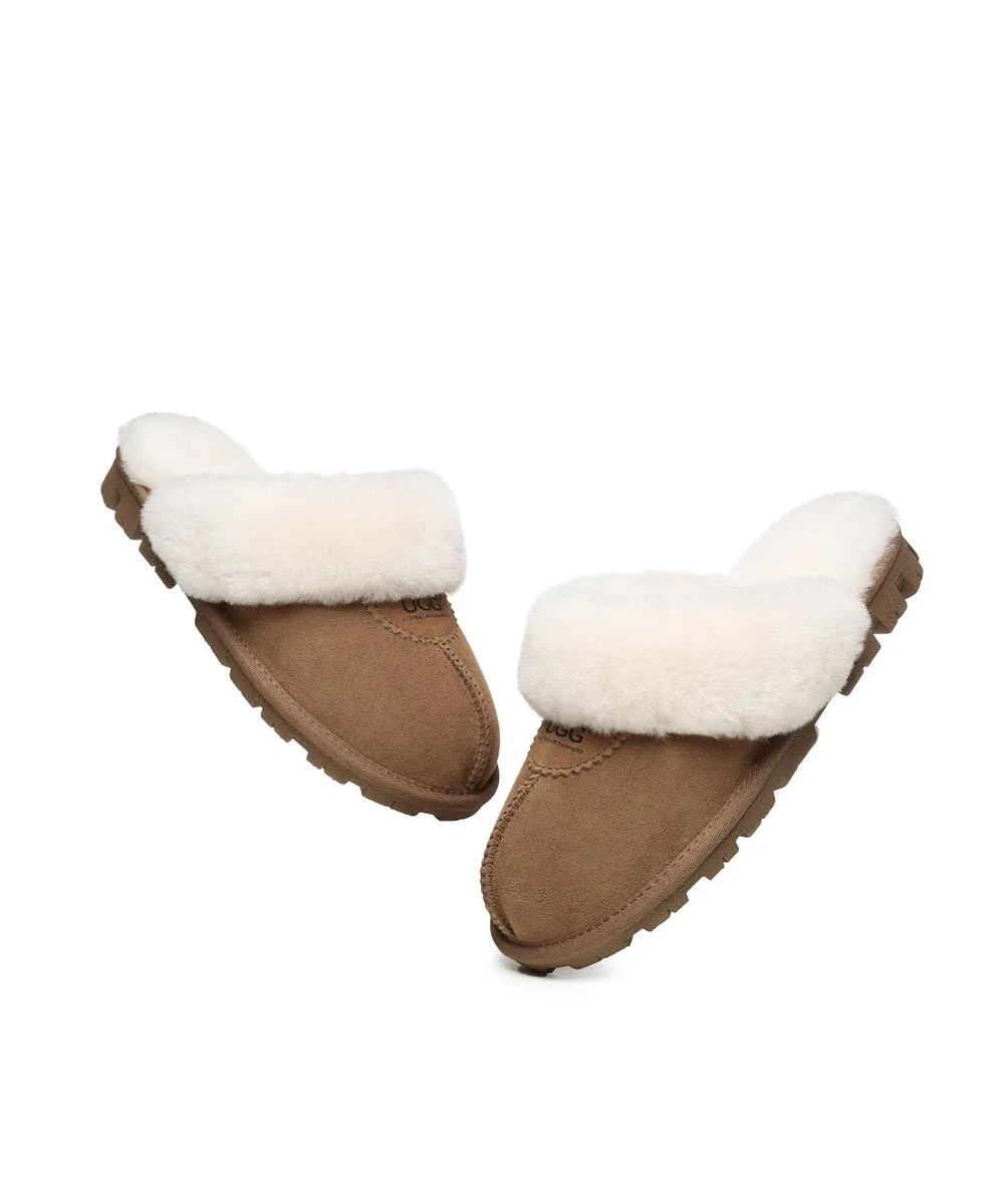 Cozy Womens UGG Scuff Slippers - Plush Sheepskin Indoor Footwear for Ultimate Comfort