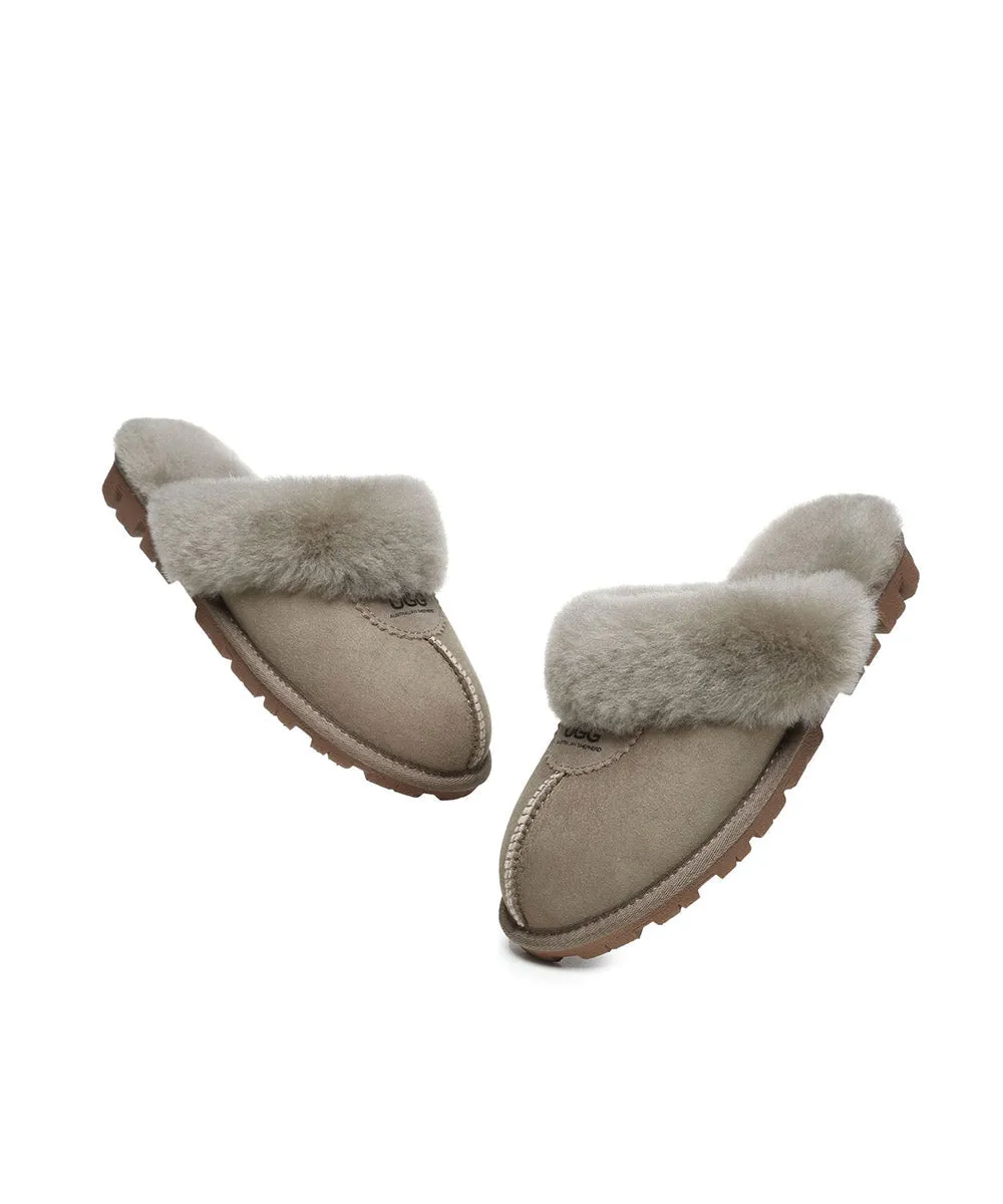 Cozy Womens UGG Scuff Slippers - Plush Sheepskin Indoor Footwear for Ultimate Comfort