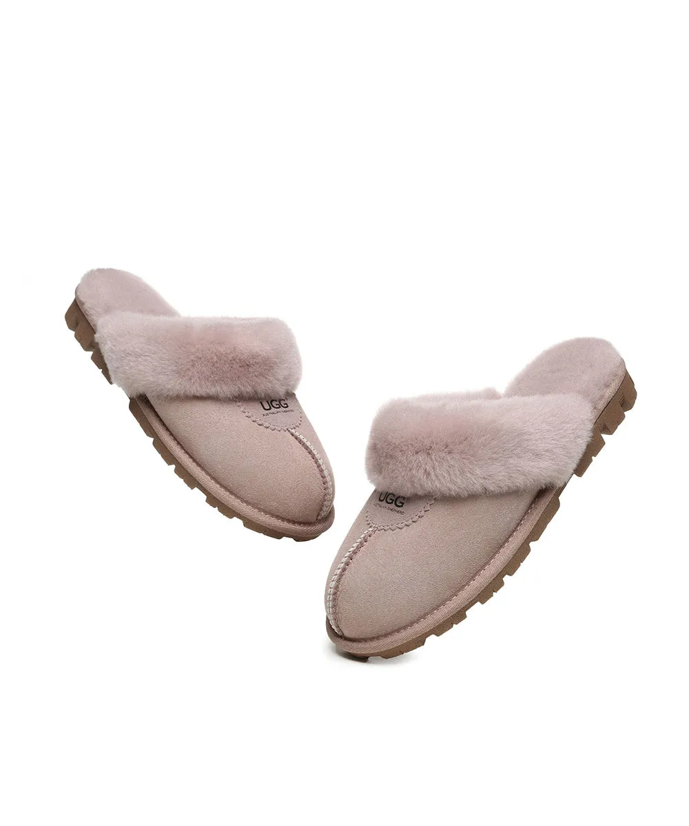 Cozy Womens UGG Scuff Slippers - Plush Sheepskin Indoor Footwear for Ultimate Comfort