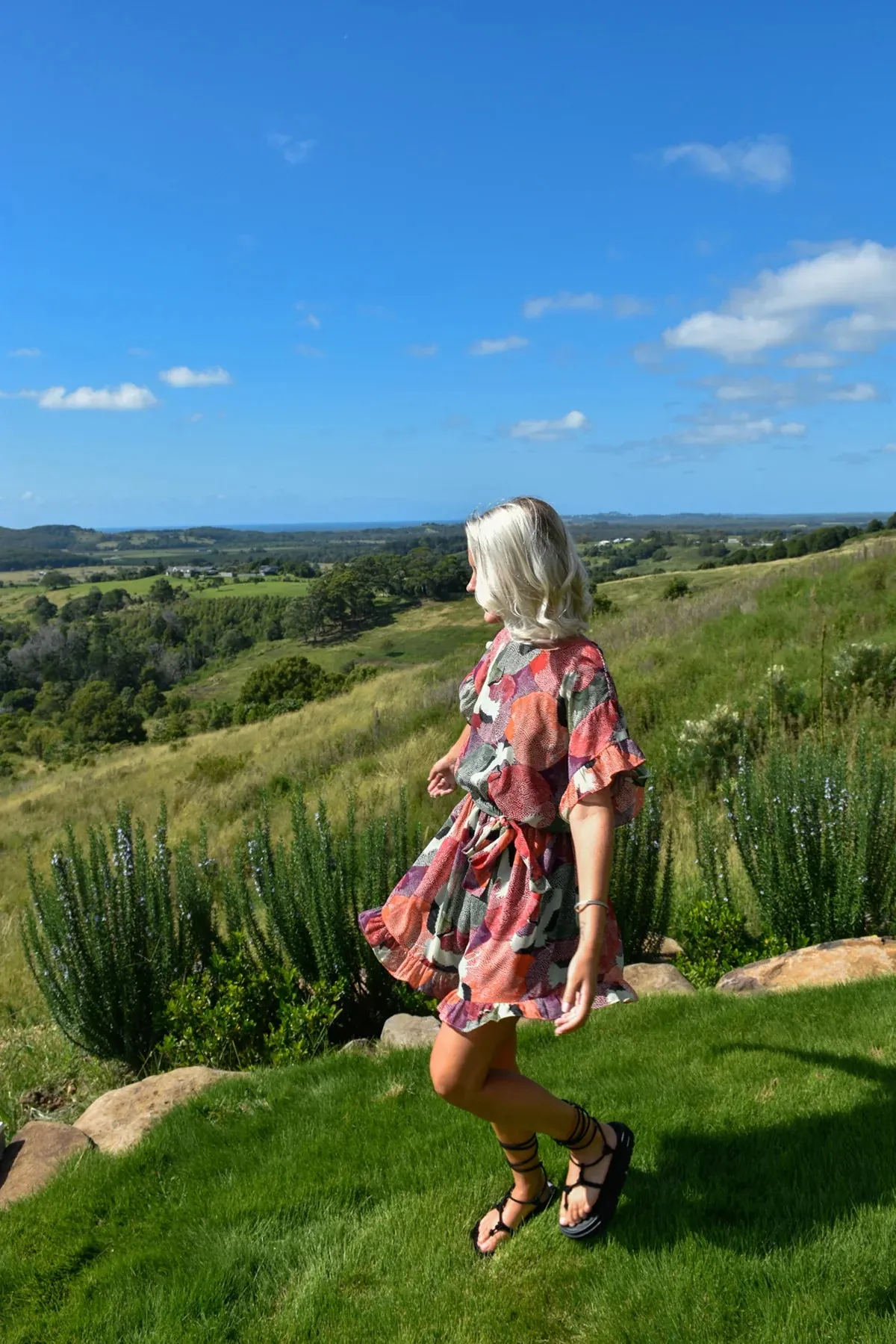 Zara Romper | Pelican Chiffon Print